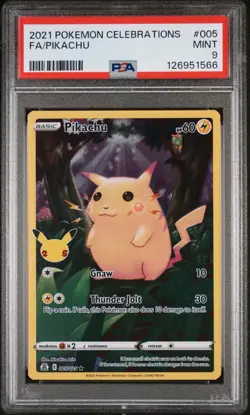 Pokemon 2021 TCG Pikachu #005 Celebrations FA PSA 9 - Image 1