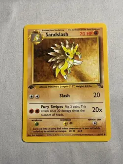Pokemon TCG Sandslash Fossil 41/62 1st Edition 70 HP Uncommon NM 🔥 - Image 1