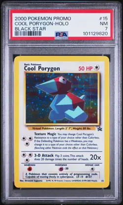 2000 Pokemon Promo Cool Porygon Holo Black Star PSA 7 - Image 1