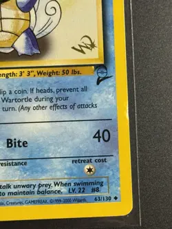 Pokemon TCG Wartortle [W Stamped] 063/130 Wotc Promo Regular Vintage - Image 5