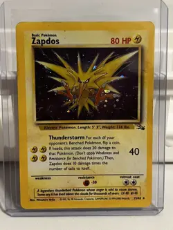 Wizards of the Coast Zapdos 15/62 Fossil Holo Rare Unlimited English Pokemon TCG - Image 1