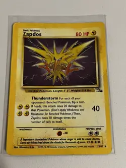 Wizards of the Coast Zapdos 15/62 Fossil Holo Rare Unlimited English Pokemon TCG - Image 2