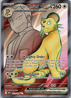 Team Rocket's Persian ex #219/182 Ultra Rare Holo Destined Rivals Pokemon NM - Image 1