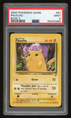 2000 Pokemon Base Set 2 Pikachu #87 PSA 9 - Image 1