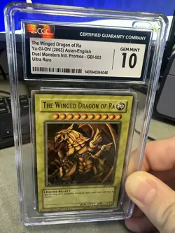 2003 Yugioh Winged Dragon Of Ra Holo Ultra Rare GBI #003 CGC GEM MT 10 - Image 2