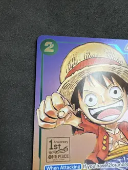 One Piece Monkey D. Luffy P-037 1st Anniversary Tournament Promo Holo 037 - Image 2