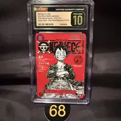 CGC PRISTINE 10 Luffy ST21-014 One Piece Magazine Weekly Shonen Jump Promo TC 68 - Image 1