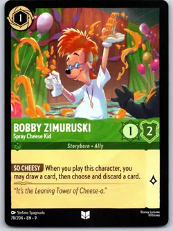 Bobby Zimuruski - Spray Cheese Kid 78/204 Uncommon Fabled NM Lorcana Disney - Image 1