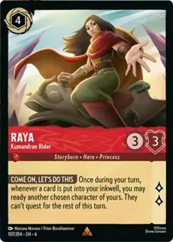 Raya - Kumandran Rider 107/204 Rare Azurite Sea Lorcana Disney Non - FOil - Image 1