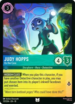 Judy Hopps On the Case 137/204 Whispers in the Well Disney Lorcana Cold Foil - Image 1