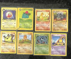 Pokemon Card Lot 8 TCG Vintage Cards 1st Edition Dark Electrode, Ivysaur, Abra - Image 1
