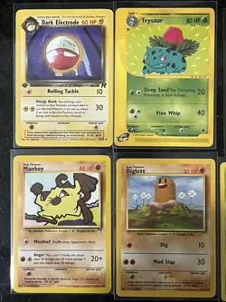 Pokemon Card Lot 8 TCG Vintage Cards 1st Edition Dark Electrode, Ivysaur, Abra - Image 2