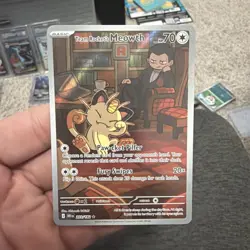 Team Rockets Meowth 203/182 SV10 Destined Rivals Illustrated Card Mint Condition - Image 1