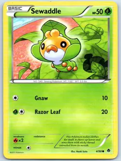 Sewaddle 2011 4/98 Common Regular Pokemon Trading Card - Image 1