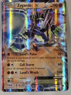Pokemon TCG Zygarde EX 54/124 Fates Collide Ultra Rare Holo NM Card 2016 - Image 1
