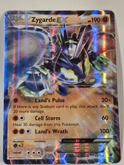 Pokemon TCG Zygarde EX 54/124 Fates Collide Ultra Rare Holo NM Card 2016 - Image 2