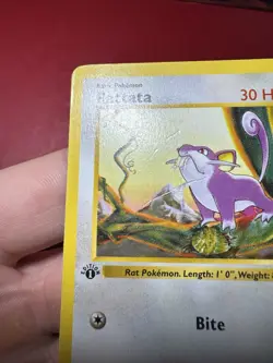 Rattata 61/102 Shadowless 1st Edition Base Set Pokemon Card DMG - Image 4