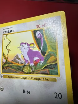 Rattata 61/102 Shadowless 1st Edition Base Set Pokemon Card DMG - Image 5