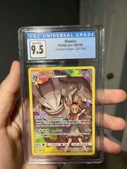 Steelix Cosmic Eclipse 247/236 CGC 9.5 Secret Rare Full Art Holo Pokemon Card - Image 1