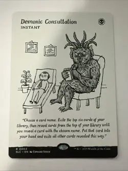 MtG DEMONIC CONSULTATION Secret Lair Encyclopedia Single Card Magic NM 0004 RARE - Image 1