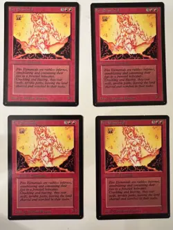 Magic the Gathering MTG Fire Elemental Beta NM Playset (4) (Beta Bob) - Image 1