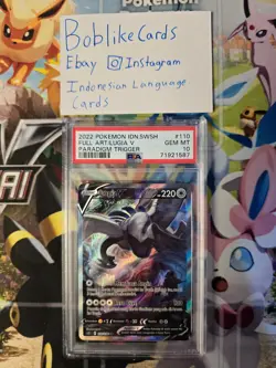 Pokemon TCG Indonesia Lugia V SR 110/098 s12 Alt art PSA 10 - Image 1