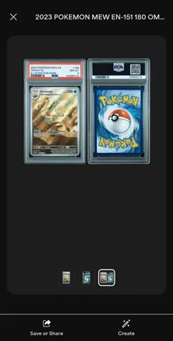 2023 Pokemon Omanyte 180/165 Scarlet & Violet 151 Holo PSA 8 NM-MT Full Art - Image 3