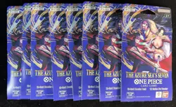 One Piece Azure Sea’s Seven OP14 Sleeved Blister Pack Lot of 8 Factory Sealed - Image 1