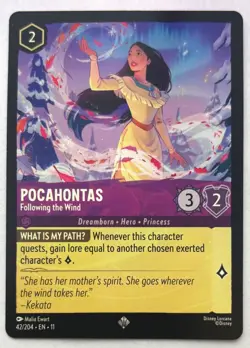 Disney Lorcana Winterspell, Pocahontas- Following The Wind, 42/204, Normal - Image 1