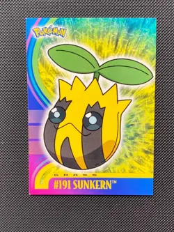 #191 SUNKERN BLUE Logo Pokemon Topps TV Animation Edition Card 2001 - Image 1