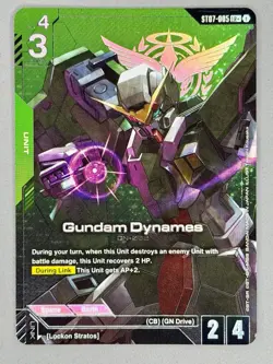 Gundam Card Game Gundam Dynames ST07-005 LR+ English NM Pack Fresh - Image 3