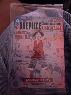 One Piece College Basketball US Voyage Monkey.D.Luffy Card SEALED - Image 1