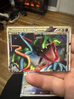 Pokemon Rayquaza and Deoxys Legend Card Top and Bottom - Image 1