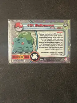 #01 Bulbasaur Pokemon TV Top Animation Series 1 Card Vintage - Image 2