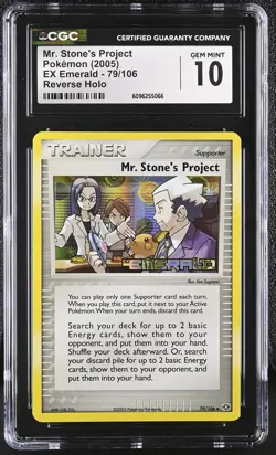 CGC 10 Mr. Stone's Project EX Emerald 79/106 Reverse Holo Stamped Pokemon Card - Image 1