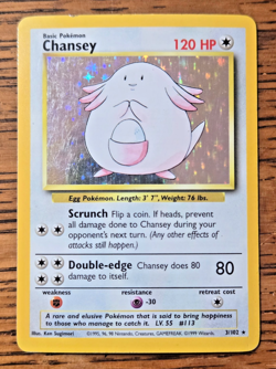 Chansey 3/102 Holo Rare Base Set Pokemon Card - Image 1