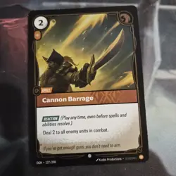 Foil ! Riftbound Gankplank card Cannon Barrage 127/298 League of Legends - Image 1