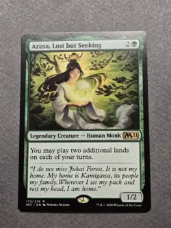 Magic: The Gathering Azusa, Lost but Seeking Core Set 2021 Rare Green 173/274 R… - Image 1