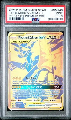 Pikachu & Zekrom Gx SM248 Premium Collection Sm Black Star Promo Pokemon PSA 9 - Image 1