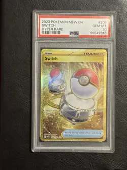 Pokemon SV Mew 151 English 2023 Hyper Rare #206 Switch PSA 10 - Image 1