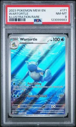2023 POKEMON MEW EN-151 ILLUSTRATION RARE #171 WARTORTLE PSA 8 - Image 1