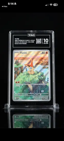 Pokemon TCG Victini SVP 208 Black Star Promo Illustration Rare TAG 10 - Image 1