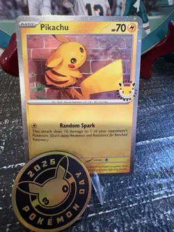 Pikachu 051 /162 Stamped 2026 Pokemon Day 30 Promo TCG With Coin - Image 1