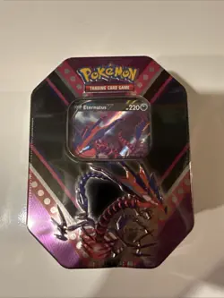 Pokemon TCG Pokemon V Powers Tin Fall 2020 Eternatus 5 Booster Packs AUTHENTIC - Image 1
