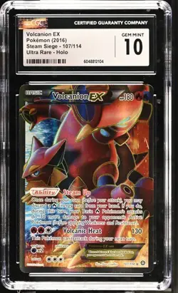 🌋🌋 CGC 10 VOLCANION EX 107/114 POKEMON XY 2016 STEAM SIEGE FULL ART - Image 1
