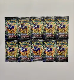 10x Crown Zenith CZ Factory Sealed Booster Pack Lot Pokemon TCG - Image 1