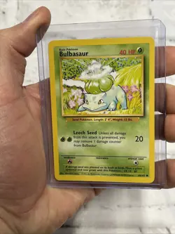 Pokemon Bulbasaur 44/102 Base Set Unlimited NM Common Vintage Vtg Pokemon TCG - Image 1