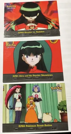 Lot Of 3 Pokemon Topps TV Animation Edition EP21 EP23 EP25 - Image 1