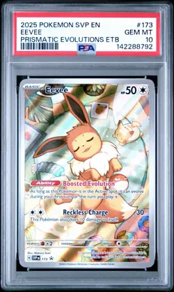 2025 POKEMON PRISMATIC EVOLUTIONS ETB PROMO SVP #173 EEVEE PSA 10 - Image 1