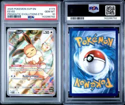 2025 POKEMON PRISMATIC EVOLUTIONS ETB PROMO SVP #173 EEVEE PSA 10 - Image 3